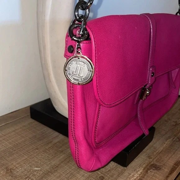 Lanvin Small Pink Leather Silver Chain Shoulder Handbag - Picture 2 of 11